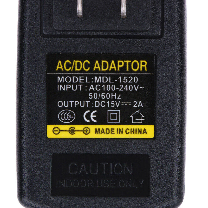 DC15V 2A Adapter AC 100V-240V to DC 15V Converter Power Supply Adapter