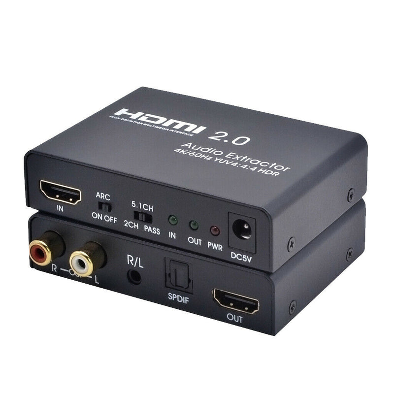 1x1 HDMI Audio Splitter,4K HDMI Audio Extractor HDMI to SPDIF &L/R Converter