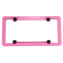 Pink Aluminum alloy License Plate Frame 2 Pieces with Screw Caps 4 Holes