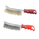 Steel Heavy Duty Dense Wire Hand Brush For Metal Rust Paint Cleaning Dark Red