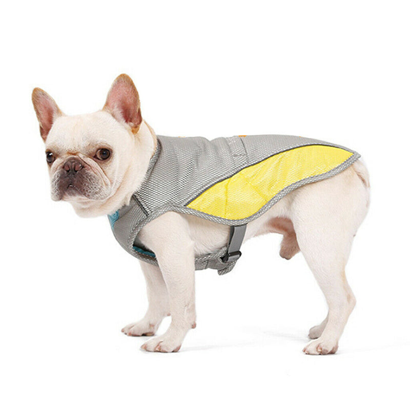 Dog Puppy Cooling Vest Pet Evaporative Jacket Gray Yellow Gray Yellow M