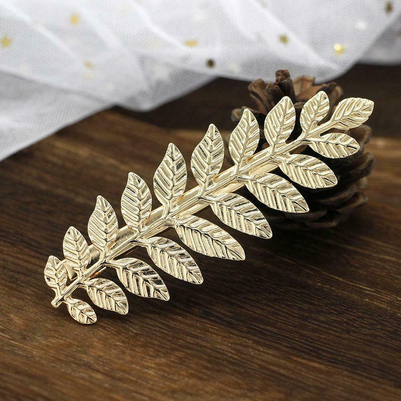 Retro Metal Leaf Hair Clips Bride Women Solid Hairpins Wedding Barrettes