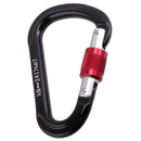 24KN Screw Locking Carabiner For Mountaineering Rock Climbing - Black