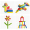 Colored Wooden Tower Stacking Game, Fine Motor Skill Building Blocks with Dice