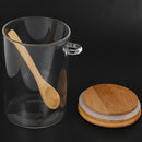 Food Storage Glass Jar Clear Sealed Canister Container with Lid and Spoon f X4S2