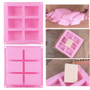 6 Cavity Plain Rectangle Soap Mold Silicone DIY Making Cake Tool Silicone