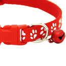 2 Pack Adjustable Cat Collar with Bell, Fashion Paw Print Design Pet Collar