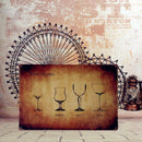 20x30cm Retro Metal Tin Sign Plaque Picture Sheet WINE&GLASSES Pub Art Decor