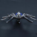 Dazzling Spider Clip Pin Brooch with Rhinestone Blue