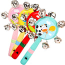 Whistle Hand Rattles Cartoon Animal Wooden Hand Bells Baby Kid Musical ToyOZ