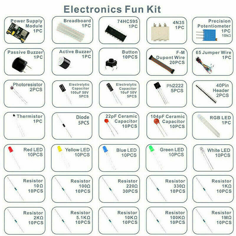 Electronics Component Basic Starter With 830 tie-points Breadboard Power Sup Ws