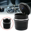 1pc Car Ashtray Ash Blue LED Light Smokeless Stand Cylinder for Car Cup Holder