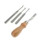 4Pcs Beveler U+V Leather Stitching Tool Edge Skiving Groover Leathercraft