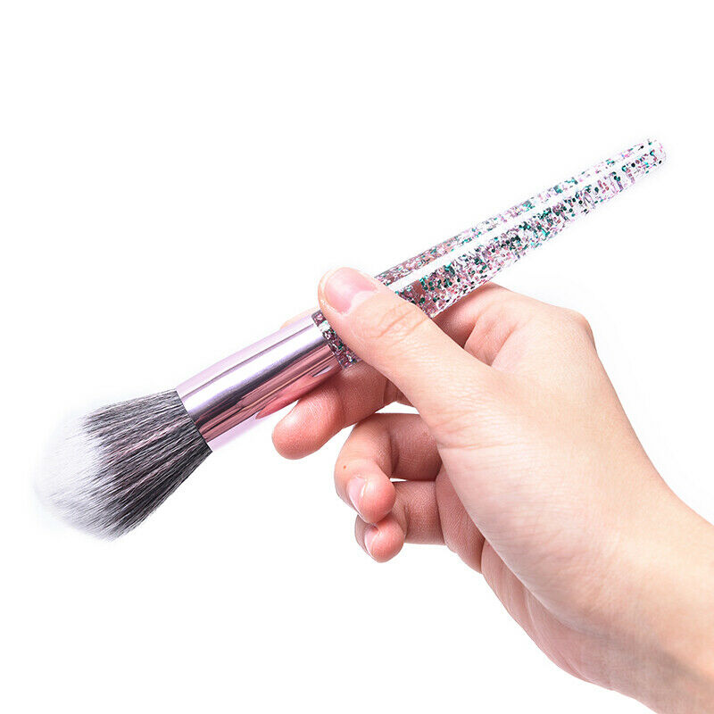 10Pcs Crystal Makeup Brushes Set Women Face Eye Shadow Foundation Blush Br BX