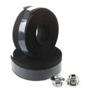 Road Bike / Bicycle Handlebar Tape / Wrap--Black--With 2 Bar Plugs J6Z5