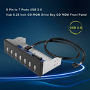 9 Pin to 7 Ports USB 2.0 Hub 5.25 inch CD-ROM Drive Bay CD ROM Front Panel