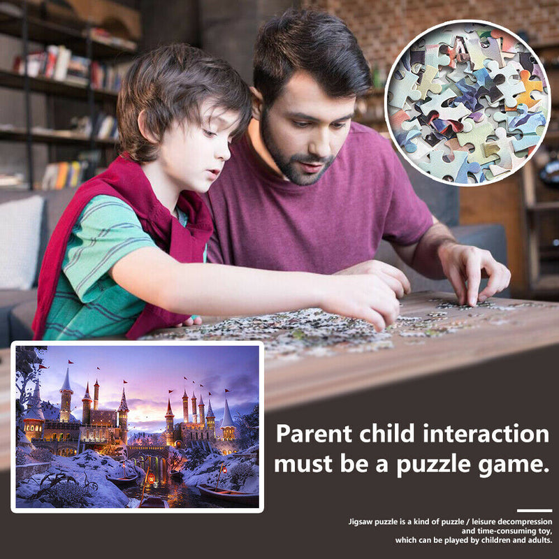 1000pcs Snow Castle DIY Puzzle Paper Jigsaw Kids Adults Assembling Picture