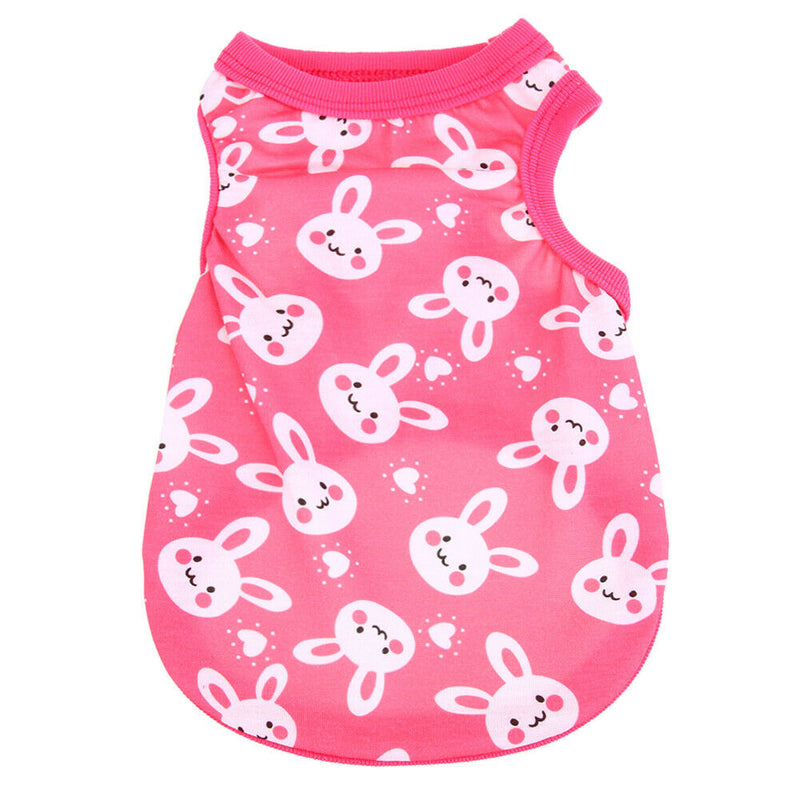 Summer Puppy Small Dog Vest Clothes Pet Shirt (Rabbit Rose Red)(XS)