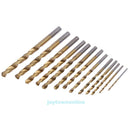 13Pcs 1.5mm-6.5mm Mini Twist Drill Bit HSS Plating Titanium Saw Set Metal Tools