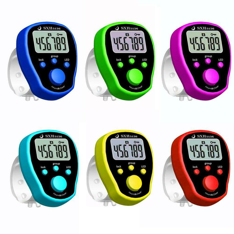 Manual Electronic Accurate Golf Finger Digital LED Hand Ring Counter 6 Colors