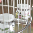 2 Pcs Food & Water Bird Cup, Ceramic Feeding Dish Feeder for Parrot Macaw