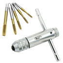 Reversible T Handle Single Tap Ratchet Wrench Tapping Threading Hand Tool
