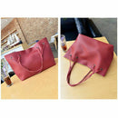 4Pcs Women Handbags Purse Shoulder Bags Casual Tassel Tote Bags(Red) K3K4