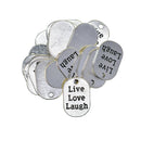 20x Engraving Live Love Laugh Tags Charms Necklace Earring Bracelet Pendants