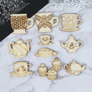 10x TeaSet Teapot/Teacup Wood Slices DIY Handmade Crafts For DIY Home DecorJR