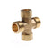 1/2" BSP Male Thread 4 Way Brass Cross Pipe Fitting Adapter Coupler Connec BX