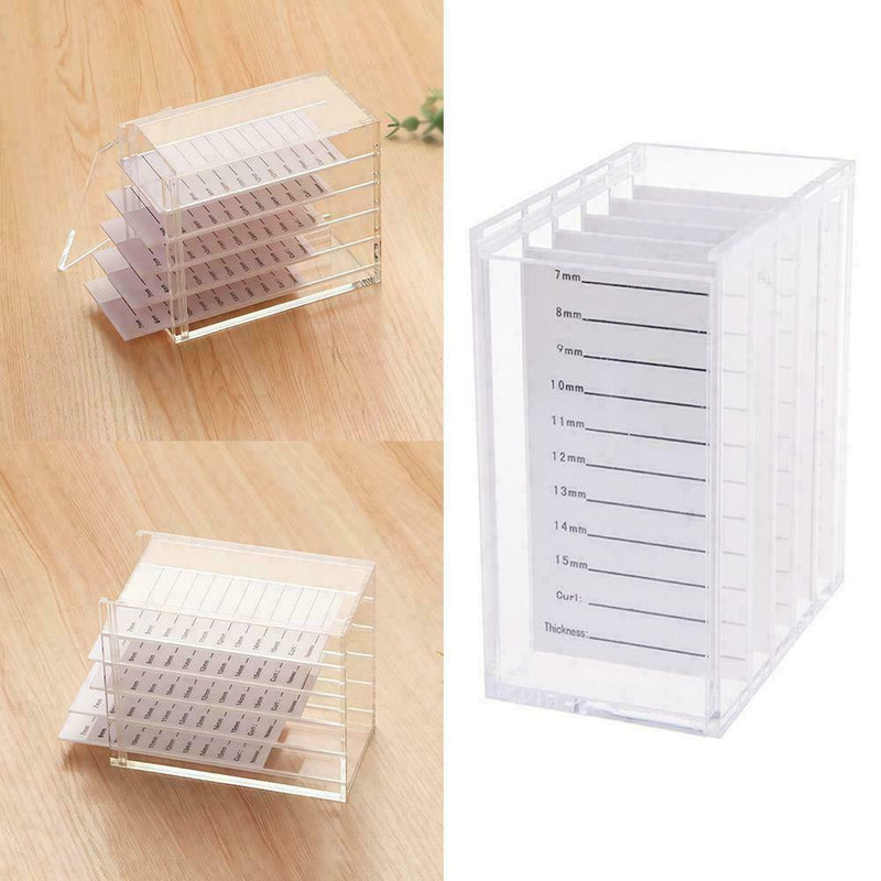 5 Layers Acrylic Eyelash Display Holder Panels Lashes New Extension Storage D4A4