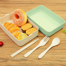 1X(Wheat Straw Bento Box Student Multi-Layer Portable Food Container Lunch