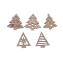 100pcs Natural Wood Christmas Tree DIY Craft Wooden Embellishments Charms