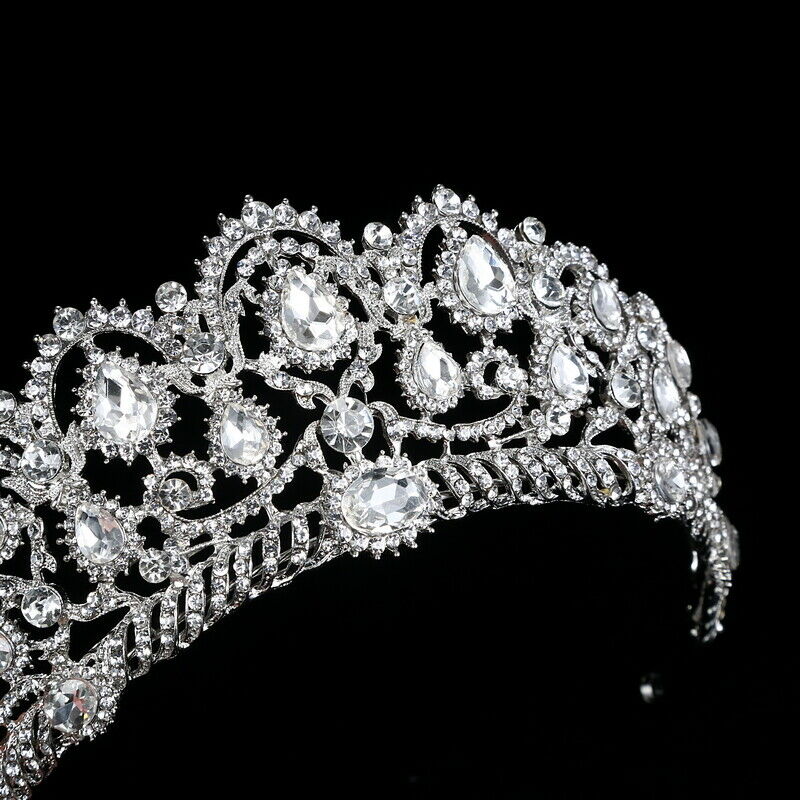 Bridal Tiara big crystal Queen Crown Wedding Hair Accessories diadem headba O7I5