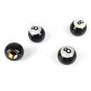 4 Pcs Universal Car Truck Bike "Pool 8 Ball" Tire Valve Stem Caps Wheel Rims JR