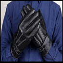 Leather Gloves Full Finger Mens Motorcycle Driving Winter Warm Touch Scre&+