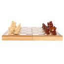 Portable Wood Chess Set Wooden Board Folding Chess Board f. Camping Travel Game