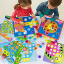 Button Art Color Matching Pegboard Puzzles Early Learning Educational Toys