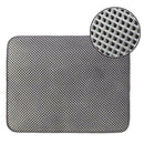 Folding Double Side Waterproof Cat Mat Kitten Litter Pad Trash Bed(Grey/L)