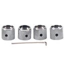 4 Pcs Chrome Guitar Bass Metal Dome Knob For String Instrument Accessory
