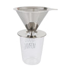 Reusable coffee filter holder stainless steel brew drip coffee funnel metal  JR