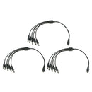 3 Pieces 1 to 5 Way Power Cable Power Supply Adapter for CCTV Camera DVR