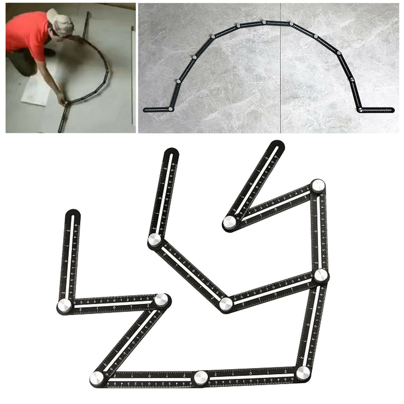 Folding Ruler Glass Woodworking Puncher for Builders, Craftsmen, Carpenters