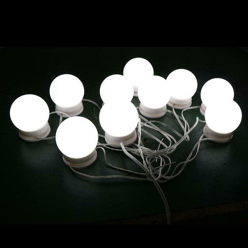 10x LED Makeup Mirror Light Bulb Kit Hollywood Style Vanity Dressing Table Lamp