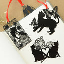 2Pcs Cute Black Cat Metal Hollow Bookmark Holder Paper Marker Stationery SupplMO