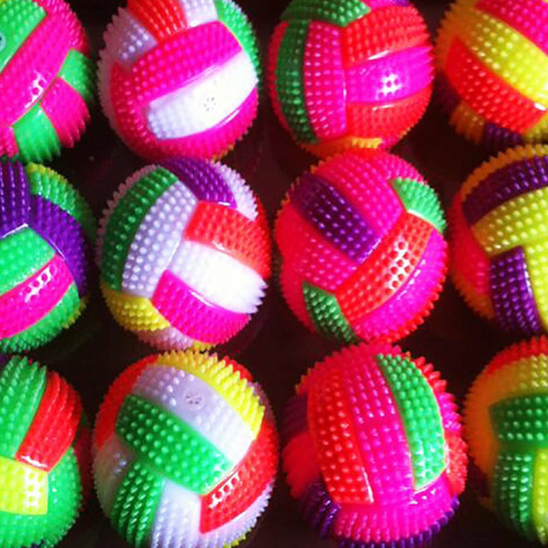 LED Volleyball Flashing Light Up Color Changing Bouncing Hedgehog Ball Dog Toys