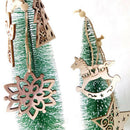 6PCS Hollow Christmas Snowflakes Wooden Pendant Ornament For Xmas Tree Kids  Nw