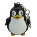 Cute Penguin Keyring Led Torch With Sound Keychain Christmas Xmas Party Fav B3X7