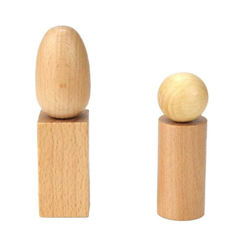 Kids Wooden Geometric Solids Shapes Montessori Learning Education Math Toys