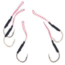 5pcs stainless steel fishing hook with pe line fly tying jig assist bait hooks`Z